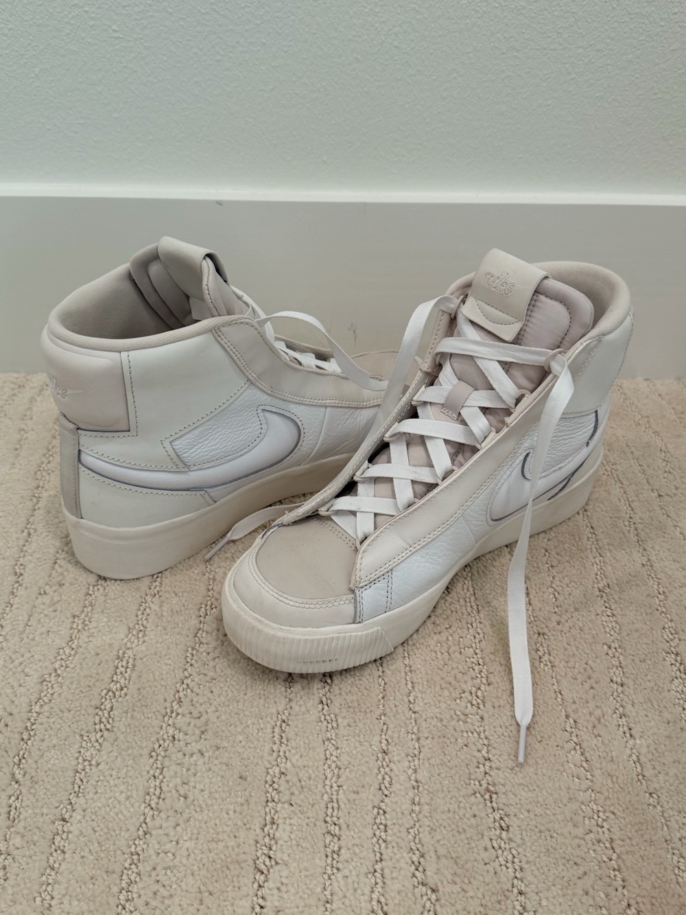 Nike Women’s High-Top Sneakers in White and Cream